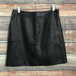 Topshop Size 6 Black Faux Leather Side Zip Mini Skirt